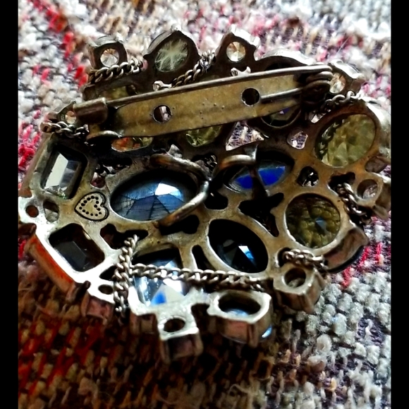 Green Rhinestone Brooch Pendant - Picture 8 of 12